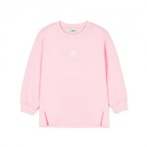 MLB Athleisure Long Sweatshirt Tops Pink | USA_MLB15625