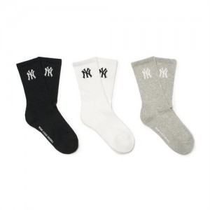 MLB Basic 3ea Socks Accessories Black | USA_MLB66623