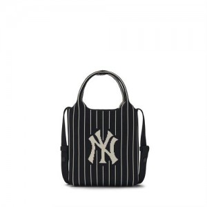 MLB Basic Big Logo Knit Crossbody Bags Black | USA_MLB23644