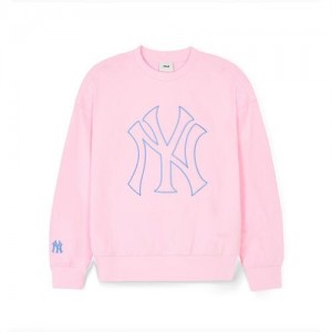 MLB Basic Big Logo Sweatshirt Tops Pink | USA_MLB56318