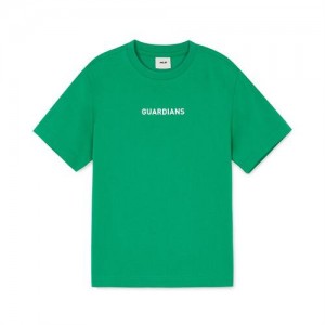 MLB Basic Big Logo T Shirt Tops Green | USA_MLB22950