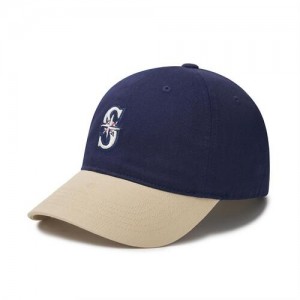 MLB Basic Color Block Unstructured Ball Baseball Caps Navy | USA_MLB83508