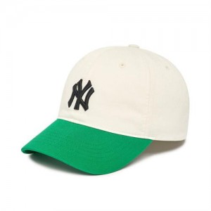 MLB Basic Color Block Unstructured Baseball Caps White / Green | USA_MLB42374