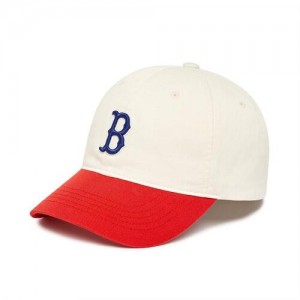 MLB Basic Color Block Unstructured Baseball Caps White / Red | USA_MLB15675