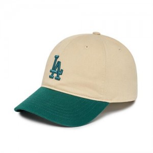 MLB Basic Color Block Unstructured Baseball Caps Beige | USA_MLB68674