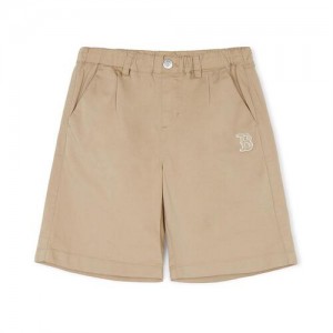 MLB Basic Cotton Woven Shorts Bottoms Beige | USA_MLB67710