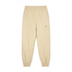 MLB Basic Gorpcore Cargo Track Pants Bottoms Beige | USA_MLB80658