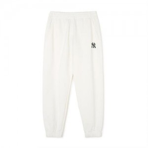 MLB Basic Medium Logo Track Pants Bottoms White | USA_MLB47588