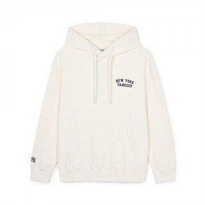 MLB Basic Small Lettering Overfit Hoodie White | USA_MLB58600