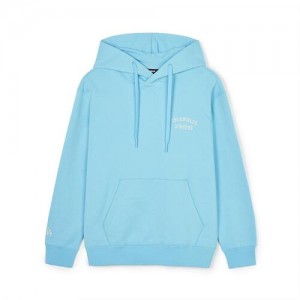 MLB Basic Small Lettering Overfit Hoodie Blue | USA_MLB11883