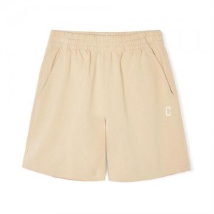 MLB Basic Small Logo 7in Shorts Bottoms Beige | USA_MLB63190