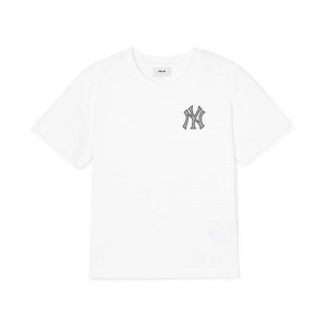 MLB Basic Small Logo T Shirt Tops White | USA_MLB89868