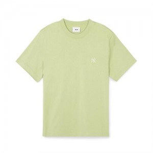 MLB Basic Small Logo T Shirts Green | USA_MLB15075