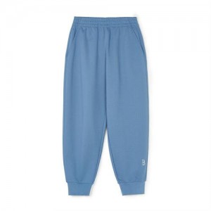 MLB Basic Small Logo Track Pants Bottoms Blue | USA_MLB55915