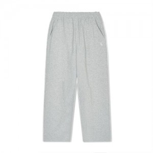 MLB Basic Small Logo Wide Pants Bottoms Grey | USA_MLB97889