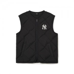 MLB Basic Tube Down Vest Outerwear Black | USA_MLB67165