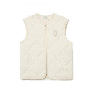 MLB Basic Tube Down Vest Outerwear White | USA_MLB75933