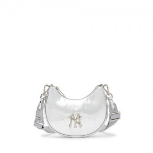 MLB Bling Bling Monogram Mini Crossbody Bags Silver | USA_MLB90750