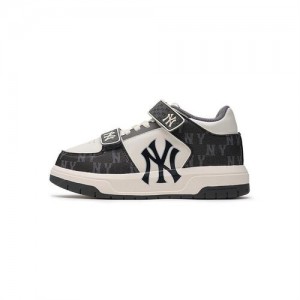 MLB Chunky Liner Mid Denim Monogram Shoes Black | USA_MLB60476