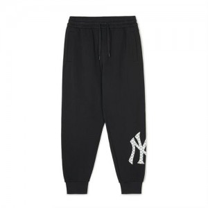 MLB Classic Monogram Big Lux Jogger Pants Bottoms Black | USA_MLB22351