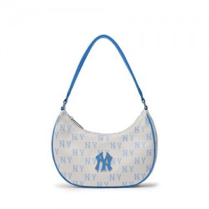 MLB Classic Monogram Jacquard Hobo Bags White | USA_MLB22049