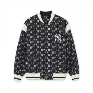 MLB Classic Monogram Jqd Shoulder Block Varsity Outerwear Black | USA_MLB47577