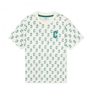 MLB Classic Monogram T Shirt Tops Green | USA_MLB80674