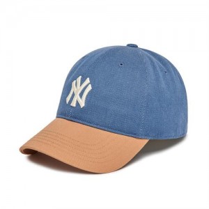 MLB Color Block Denim Like Unstructured Baseball Caps Blue | USA_MLB70188