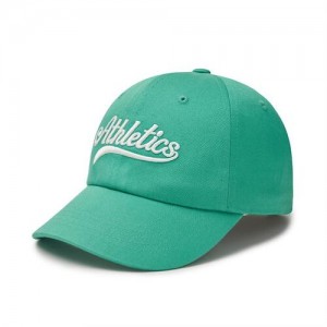 MLB Cursive Lettering Unstructured Baseball Caps Green | USA_MLB14622