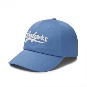 MLB Cursive Lettering Unstructured Baseball Caps Blue | USA_MLB65694