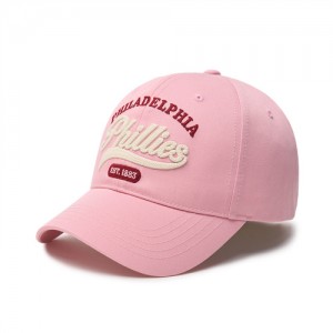 MLB Cursive Logo Unstructured Baseball Caps Pink | USA_MLB17434