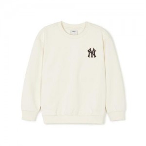 MLB Dia Monogram Applique Sweatshirt Tops White | USA_MLB92118