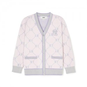 MLB Dia Monogram Cardigan Tops Grey | USA_MLB91465