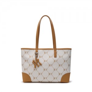 MLB Dia Monogram Jacquard Large Tote Bags White | USA_MLB22717