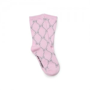 MLB Dia Monogram Jqd Socks Accessories Pink | USA_MLB81577