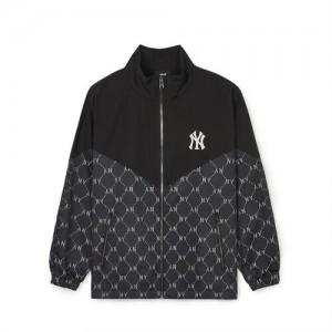 MLB Dia Monogram Jqd V Block Stan Neck Windbreaker Outerwear Black | USA_MLB85256