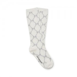 MLB Dia Monogram Knee Socks Accessories White | USA_MLB69235