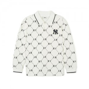 MLB Dia Monogram Pique T Shirt Tops White | USA_MLB69155