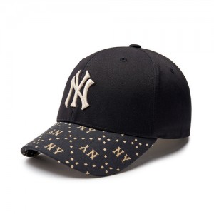 MLB Dia Monogram Point Sturctured Baseball Caps Black | USA_MLB69460