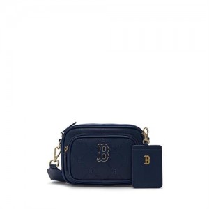 MLB Dia Monogram Pu Camera Bag Accessories Navy | USA_MLB13027