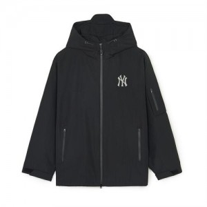 MLB Gorpcore Reflective Big Logo Windbreaker Outerwear Black | USA_MLB23147