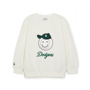 MLB Green Play Brushed Sweatshirt Tops White | USA_MLB23814