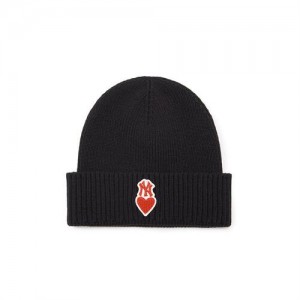 MLB Heart Beanie Cap Black | USA_MLB76186