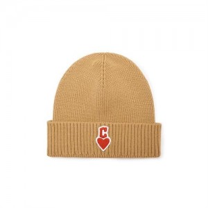 MLB Heart Beanie Cap Yellow | USA_MLB96058