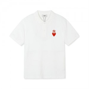 MLB Heart Comfortable Fit Polo T Shirts White | USA_MLB60276