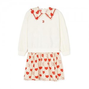 MLB Heart Dress Tops White / Red | USA_MLB45955