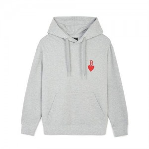 MLB Heart Overfit Hoodie Grey | USA_MLB63021