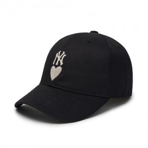 MLB Heart Structured Baseball Caps Black | USA_MLB23949