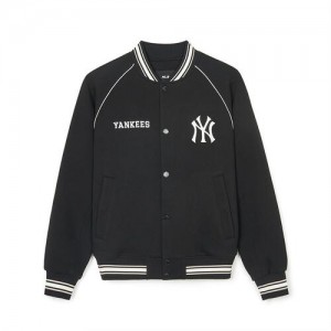 MLB Jersey Basic Raglan Varsity Outerwear Black | USA_MLB56733