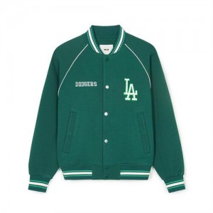 MLB Jersey Basic Raglan Varsity Outerwear Green | USA_MLB47316